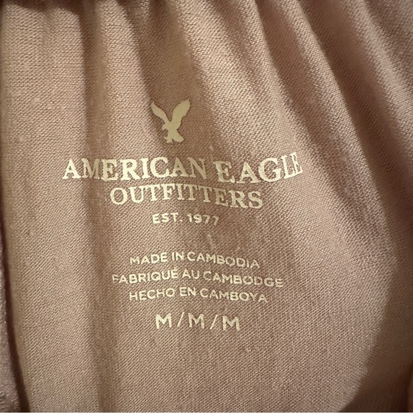 Womens American Eagle Pink Lace Up Off The Shoulder short sleeve shirt Medium - Picture 6 of 8